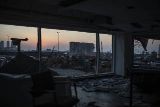 Widespread devastation on Friday, Aug. 7, 2020, days after tons of ammonium nitrate stored at the Port of Beirut exploded. (Diego Ibarra Sanchez/The New York Times)