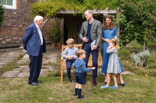 Sir David Attenborough meets Prince William and family