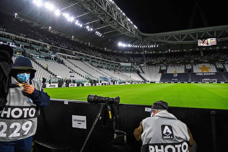 O Juventus Stadium, em Turim, pronto para receber a partida entre Juventus e Nápoli, que não aconteceu 
