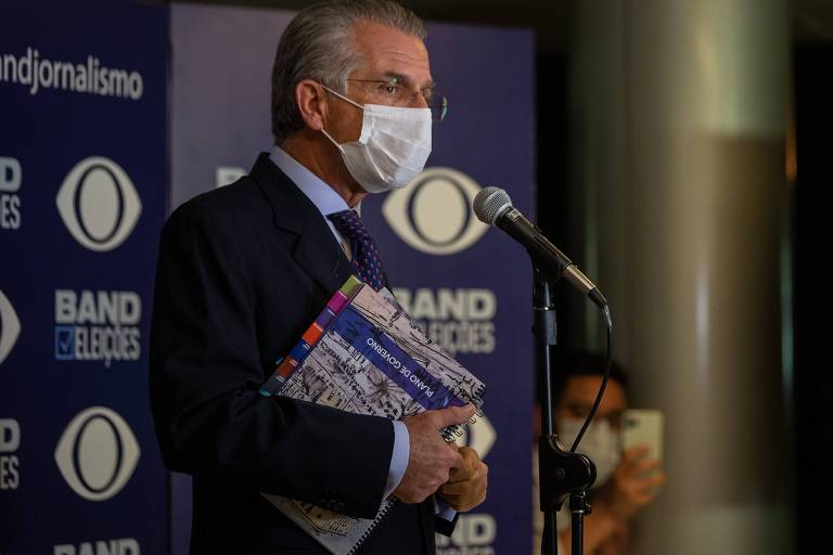 Andrea Matarazzo (PSD) durante debate da Band TV