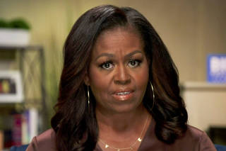 FILE PHOTO: Former first lady Michelle Obama addresses the all virtual 2020 Democratic Convention hosted from Milwaukee, Wisconsin