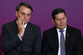 O presidente Jair Bolsonaro e seu vice, general Hamilton Mourão