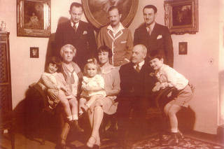An image provided via Kasowitz Benson Torres LLP shows Baron Mor Lipot Herzog, seated, second from right, and family. (via Kasowitz Benson Torres LLP via The New York Times)