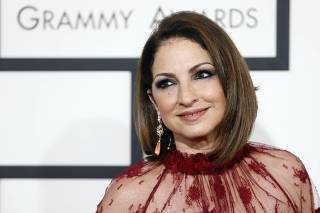 File of Gloria Estefan arriving at the 56th annual Grammy Awards in Los Angeles