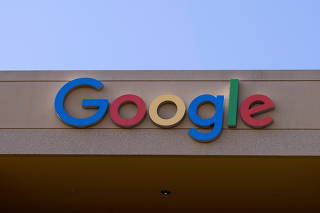 The Google sign is shown on one of  the company's office buildings in Irvine, California