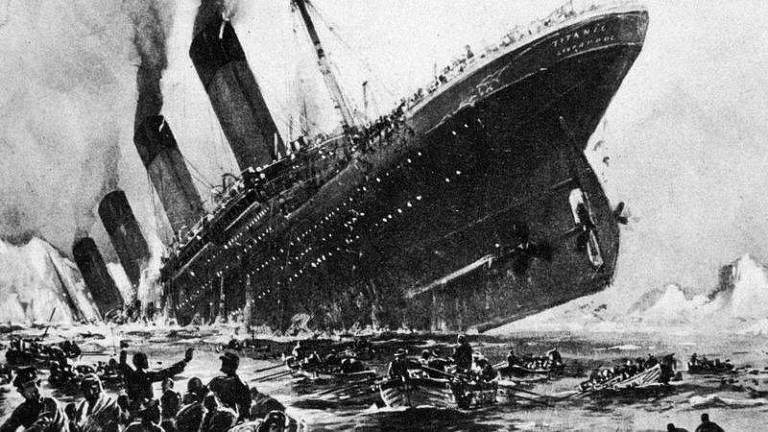 Reconstituição do naufrágio do Titanic, cujo telégrafo emitiu diversos avisos para outros navios