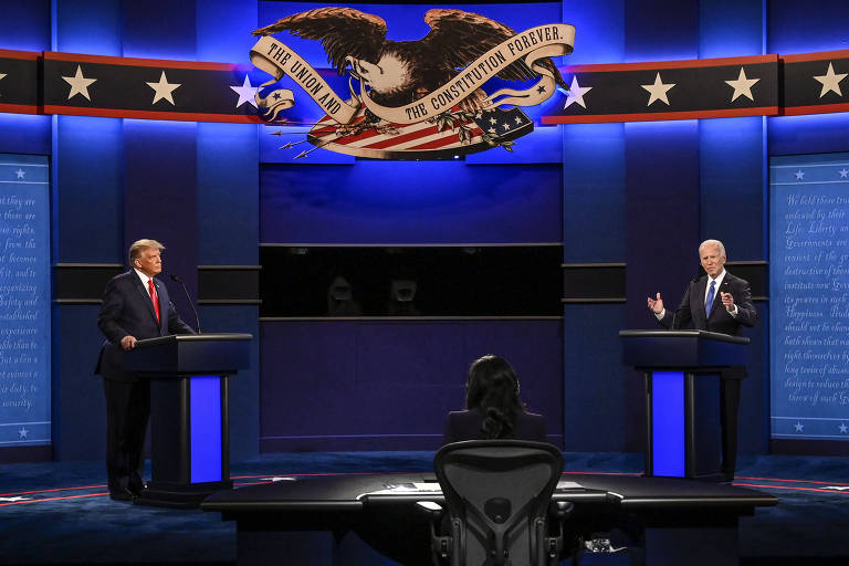 Donald Trump e Joe Biden no debate do último dia 22