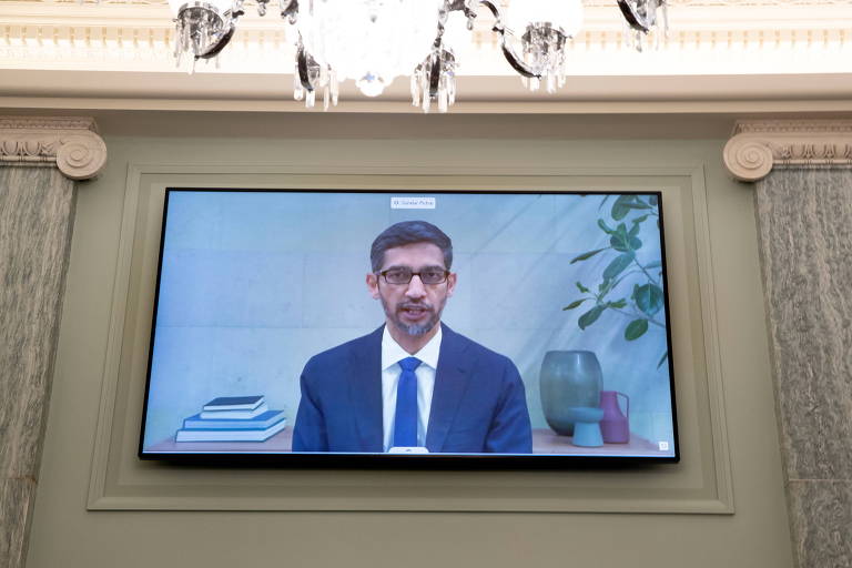 Presidente-executivo do Google, Sundar Pichai depõe remotamente ao Senado americano