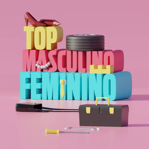 Ilustração da categoria Top Feminino e Masculino da Folha Top of Mind 2020