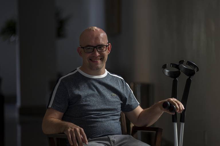 Fernando  Schramm e do Jabaquara, cadeirante e apoiador de Marcio França (PSB)