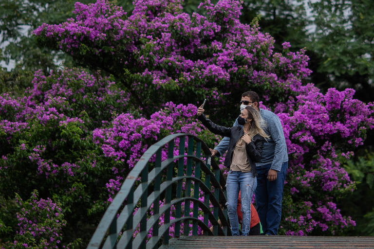 Público no parque Ibirapuera, durante o primeiro fim de semana de reabertura dos parques da cidade após meses fechados em razão da pandemia