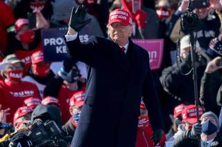 President Donald Trump Holds Campaign Rally In Dubuque, Iowa
