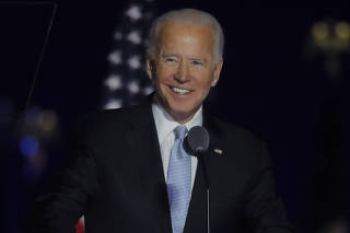 Democratic 2020 U.S. presidential nominee Joe Biden speaks at his election rally in Wilmington