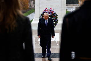 U.S. President Trump attends Veterans Day observance at Arlington National Cemetery in Arlington, Virginia