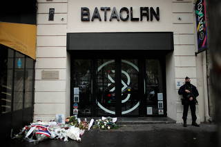 French Muslim clerics leaders pay tribute outside the Bataclan concert venue marking the fifth anniversary of the Paris attacks