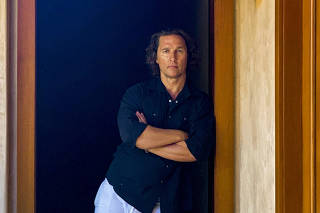 Matthew McConaughey photographed remotely, Sept. 14, 2020. (Devin Oktar Yalkin/The New York Times)