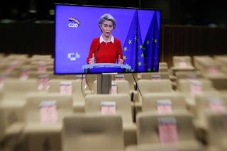 EU chiefs von der Leyen and Michel give press conference ahead of G20 meeting