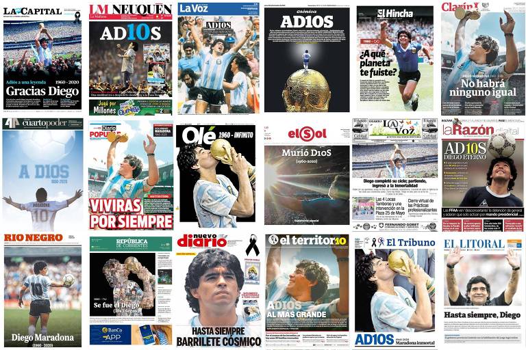Veja capas de jornais argentinos sobre a morte de Maradona