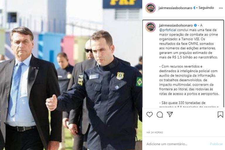 Jair Bolsonaro comemora números de operação da Polícia Rodoviária Federal