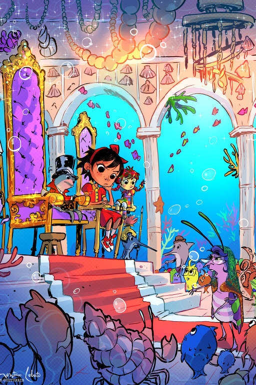 Ilustração da nova edição de "A Menina do Narizinho Arrebitado", de Monteiro Lobato, que passou por adaptação de sua bisneta, Cleo Monteiro Lobato