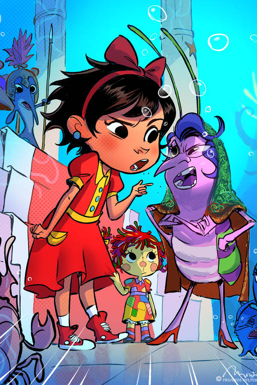 Ilustração da nova edição de "A Menina do Narizinho Arrebitado", de Monteiro Lobato, que passou por adaptação de sua bisneta, Cleo Monteiro Lobato