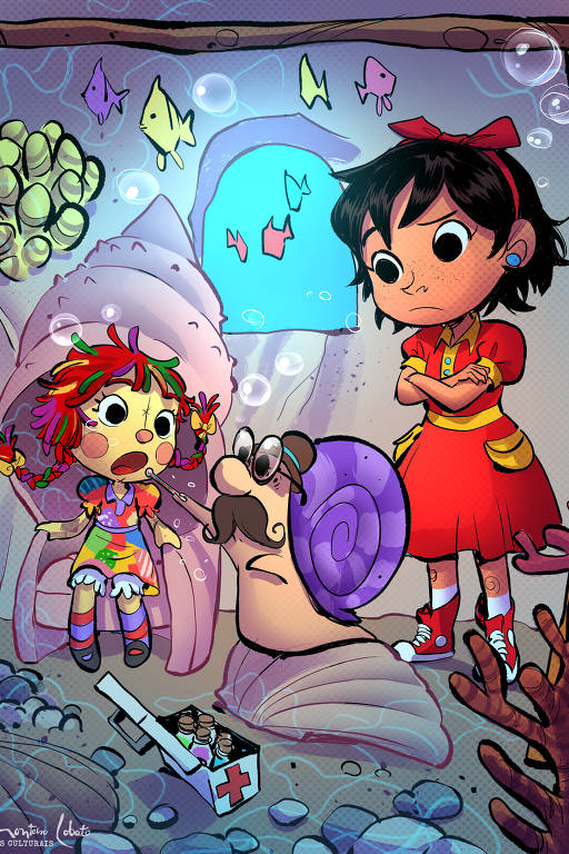 Ilustração da nova edição de "A Menina do Narizinho Arrebitado", de Monteiro Lobato, que passou por adaptação de sua bisneta, Cleo Monteiro Lobato