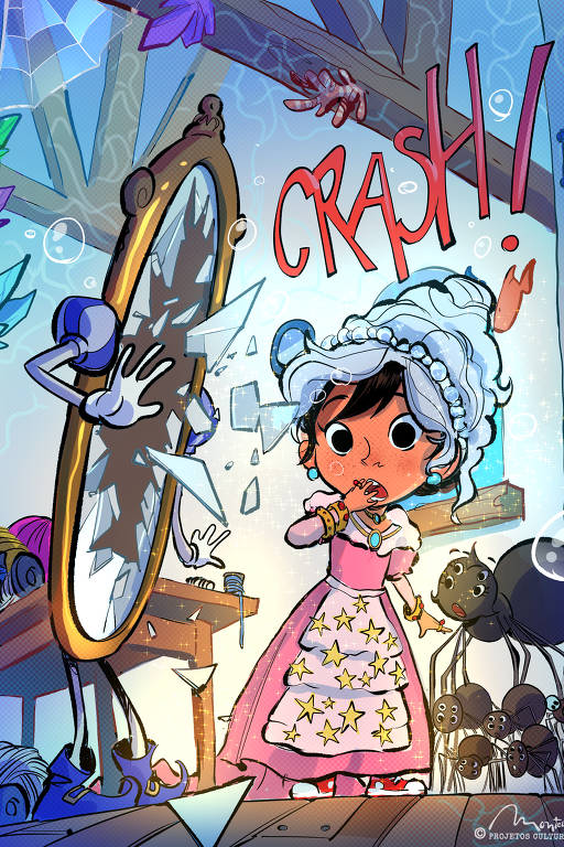 Ilustração da nova edição de "A Menina do Narizinho Arrebitado", de Monteiro Lobato, que passou por adaptação de sua bisneta, Cleo Monteiro Lobato