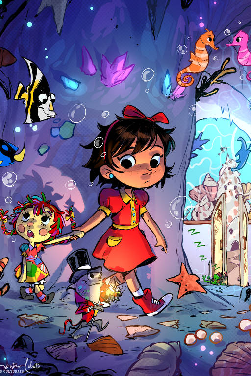 Ilustração da nova edição de "A Menina do Narizinho Arrebitado", de Monteiro Lobato, que passou por adaptação de sua bisneta, Cleo Monteiro Lobato