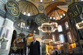 Turkish President Erdogan visits Ayasofya-i Kebir Camii in Istanbul