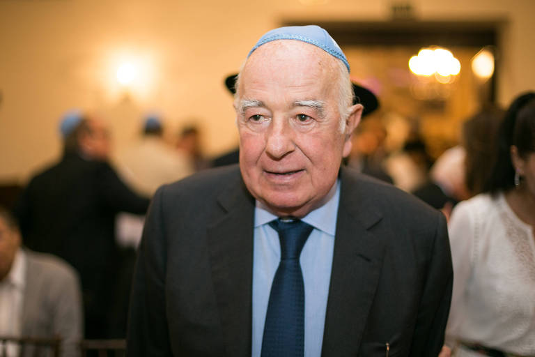 Joseph Safra na inauguração do Memorial da Imigração Judaica, no Bom Retiro em São Paulo