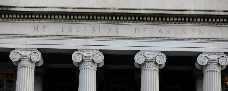 O Departamento do Tesouro dos Estados Unidos, em Washington, D.C., EUA