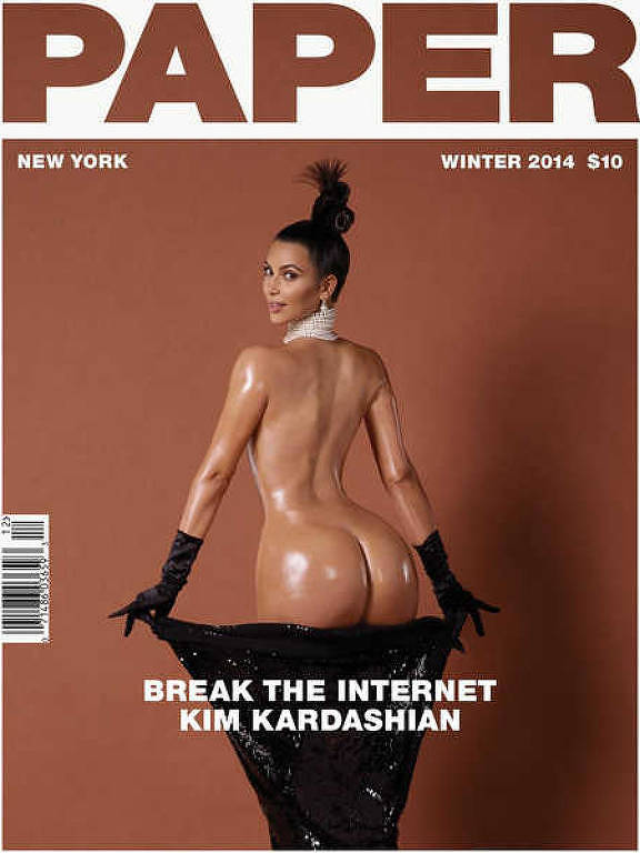Kim Kardashian aparece nua na capa da revista Paper