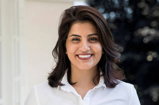 FILE PHOTO: Saudi women's rights activist Loujain al-Hathloul is seen in this undated handout picture