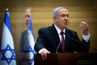 FILE PHOTO: Israeli PM Netanyahu delivers a statement at the Knesset