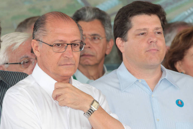 O então deputado Baleia Rossi e o governador de São Paulo Geraldo Alckmin (PSDB) durante inauguração em Ribeirão Preto, interior paulista