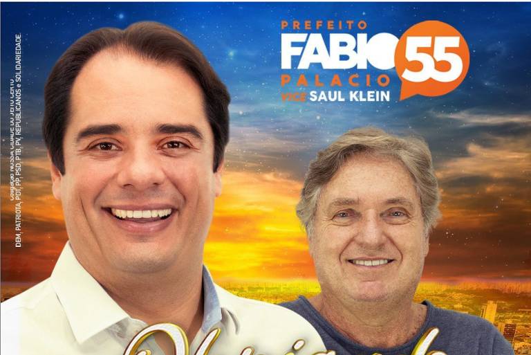 Material de campanha de Fabio Palacio e Saul Klein na disputa pela Prefeitura de São Caetano do Sul