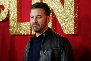 FILE PHOTO: Television host Jimmy Kimmel poses at a premiere for the movie Dumplin' in Los Angeles, California