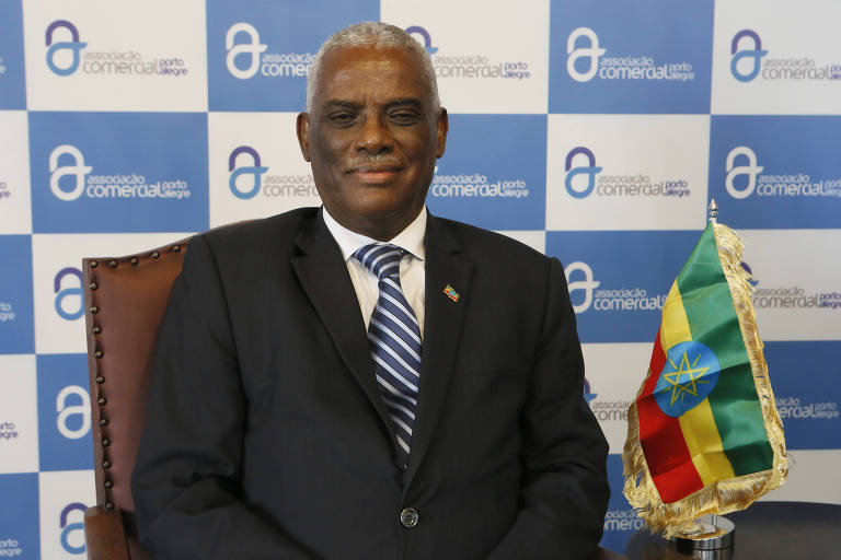 O embaixador da Etiópia no Brasil, Yalew Reta, 59, em visita a Porto Alegre para inaugurar consulado honorário do país na cidade