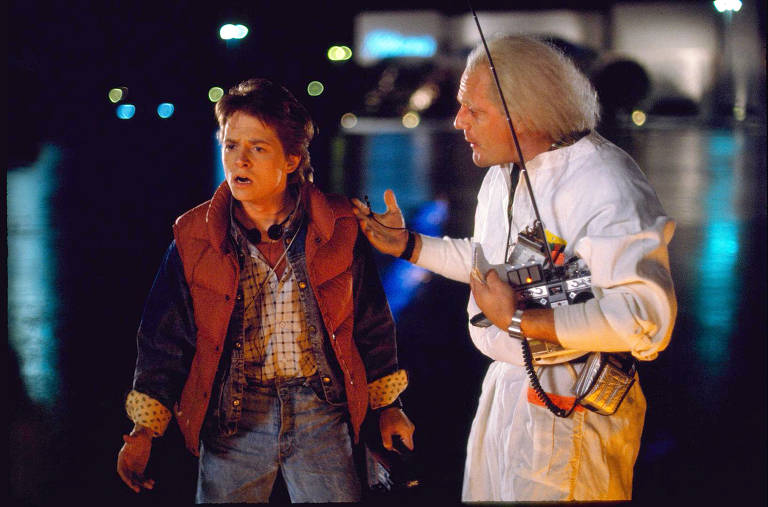 Michael J. Fox e Christopher Lloyd em 'De Volta para o Futuro', de Robert Zemeckis