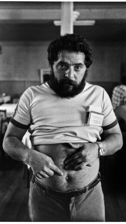 O ex-presidente e então líder sindical Luiz Inácio Lula da Silva fotografado por Bittar no encontro nacional de metalúrgicos, em 1979