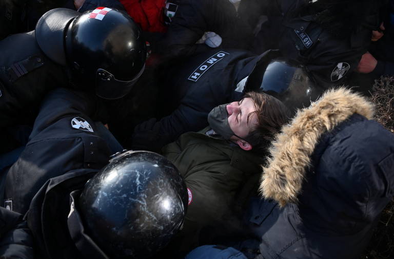 Protesto contra prisão de Alexei Navalni