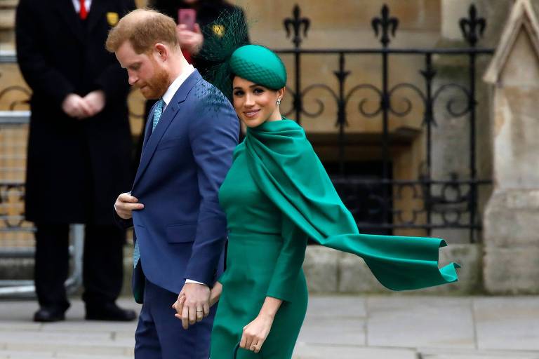 Príncipe Harry e Meghan Markle em evento na Abadia de Westminster, em Londres