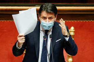 FILE PHOTO: Italian PM Conte faces a confidence vote at the upper house of parliament, in Rome