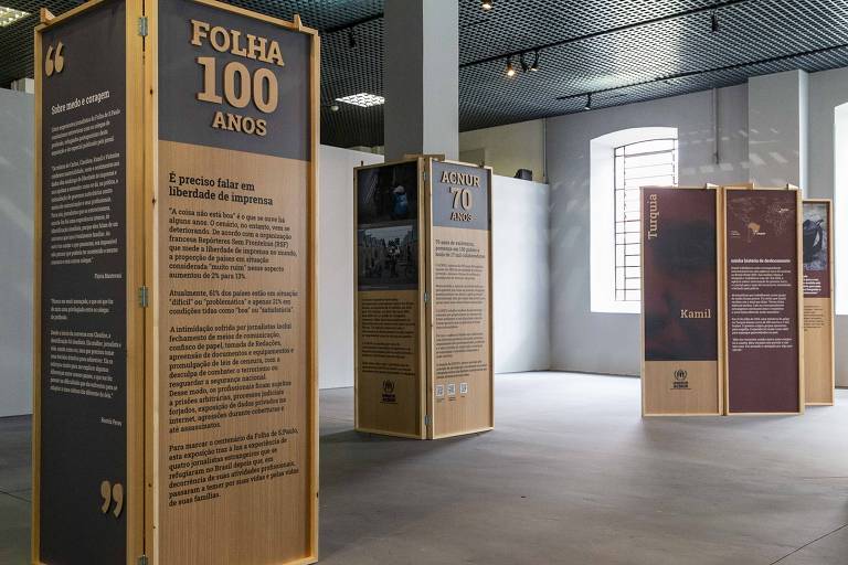 Em parceria da Folha com Acnur, mostra no Museu da Imigração reúne relatos de profissionais de imprensa forçados a deixar seus países devido a perseguições