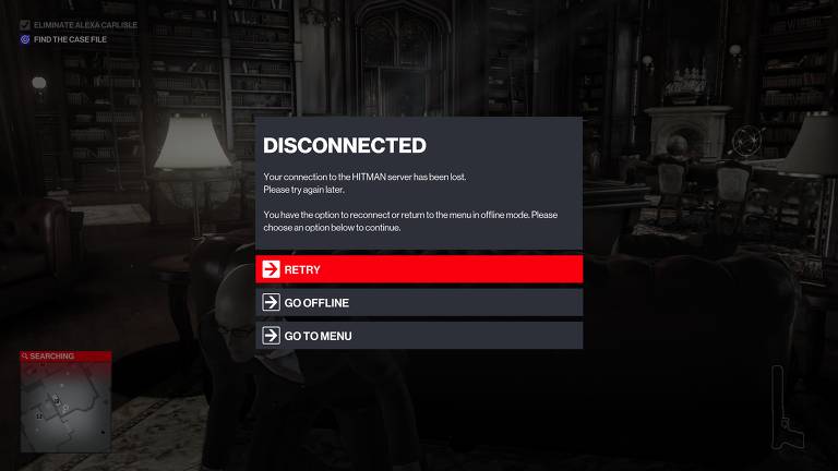Problemas de conexão com os servidores da IO Interactive foram comuns durante o teste do jogo