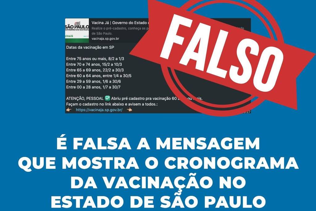 Estado alerta para falso calendário de vacinação em São ...