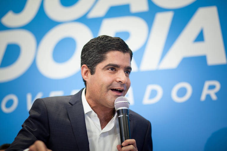 O então prefeito de Salvador, ACM Neto, durante convenção que lançou Doria ao governo paulista em 2018