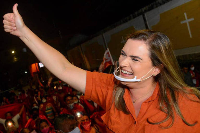 Deputada federal Marilia Arraes (Solidariedade) durante campanha eleitoral