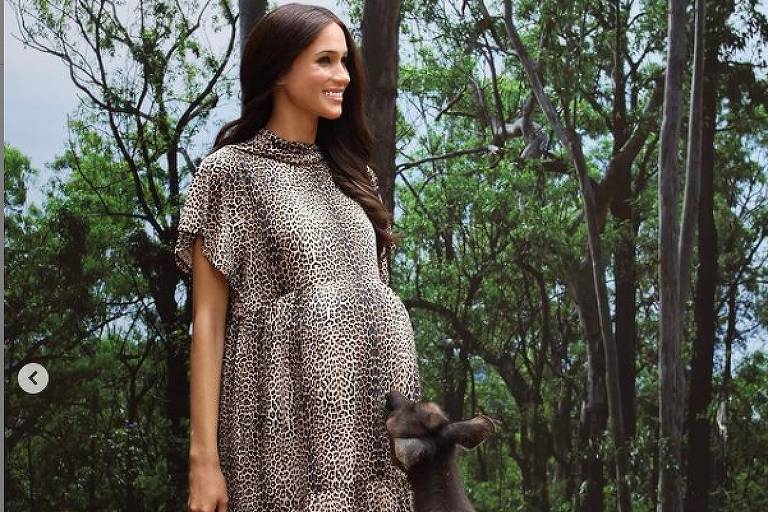 Estátua de cera de Meghan Markle grávida em zoológico