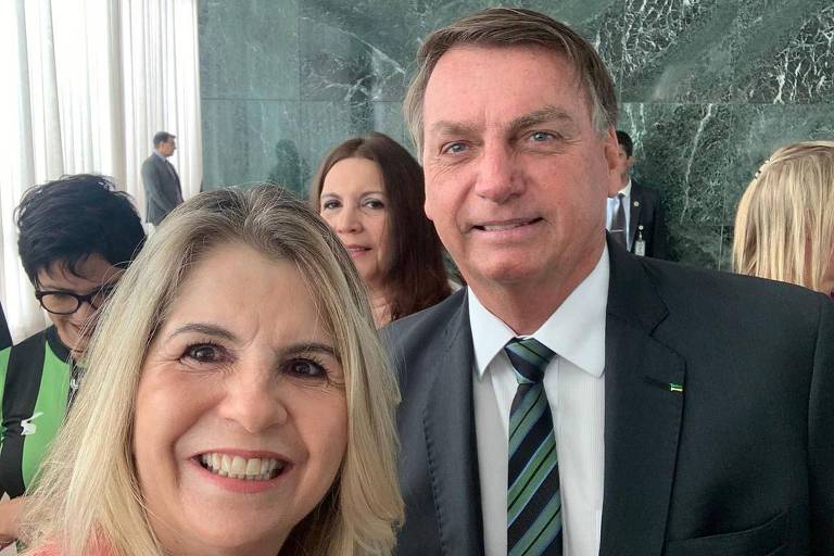 A deputada federal Soraya Manato (PSL-ES) durante encontro com o presidente Jair Bolsonaro